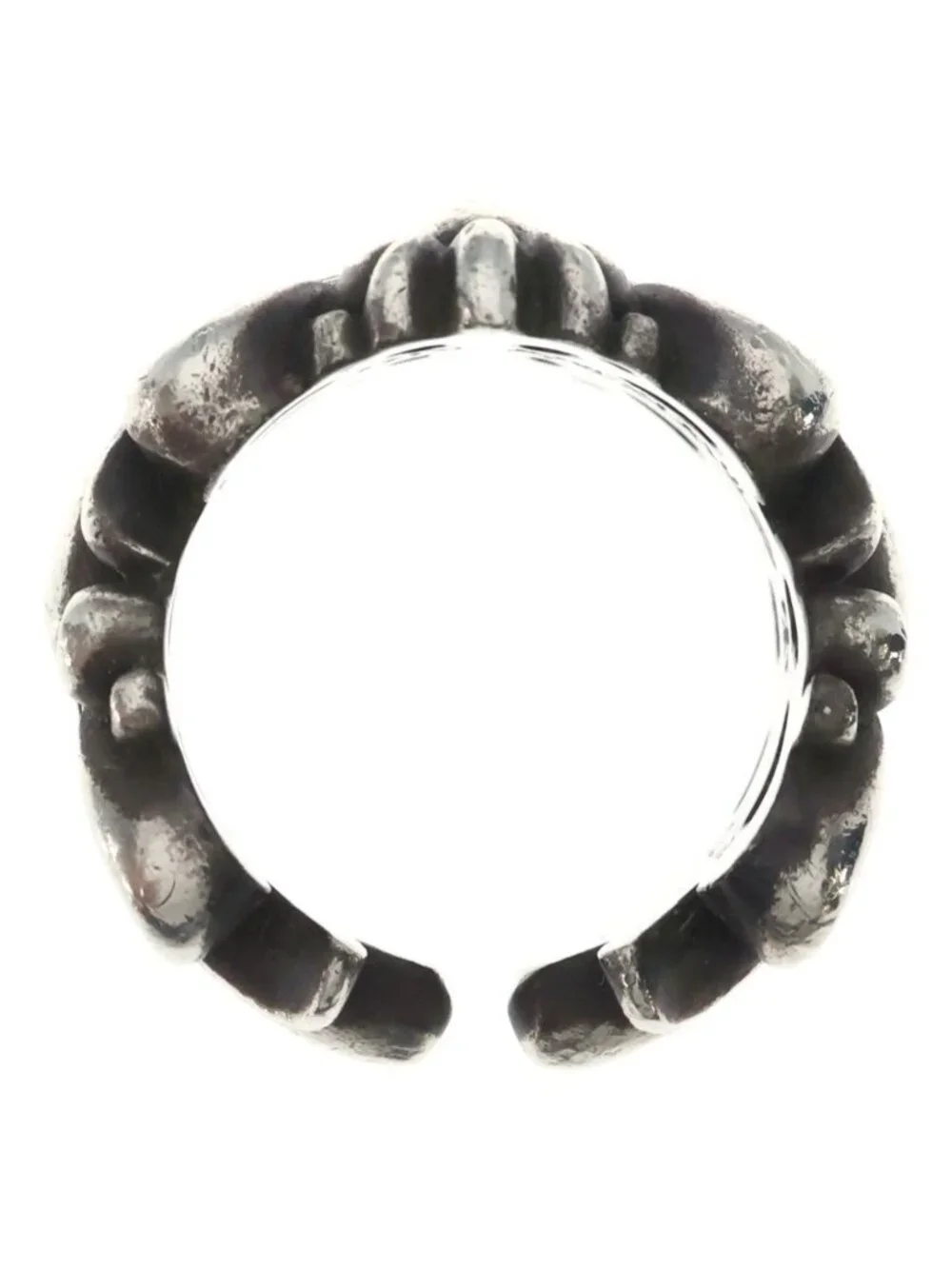 Chrome Hearts Dbl Flrl Crs Double Floral Cross Ring Silver